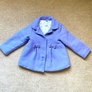 Lavender pea coat. Size 4T. Good condition.